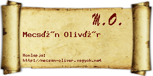 Mecsán Olivér névjegykártya